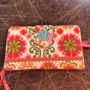 Vera Bradley Pinks, Cream, Green, Gold Wallet